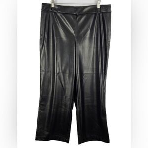 Vegan Leather Cropped Wide Leg Pants - Size 3X - Black 🖤